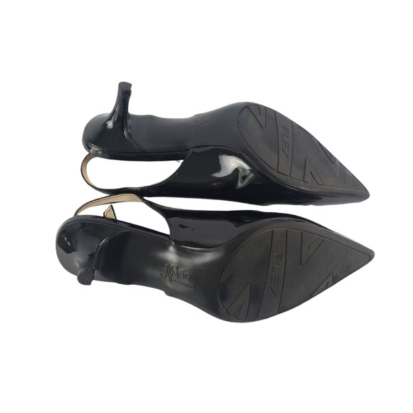 Life Strides Women's Black Patent Leather Sling Back Buckle Heel sz. 7.5 - Picture 4 of 5